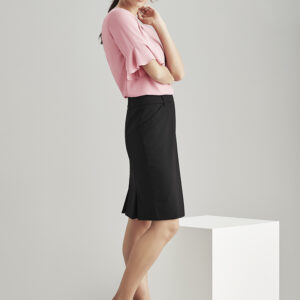 Womens Comfort Wool Stretch Multi-Pleat Skirt