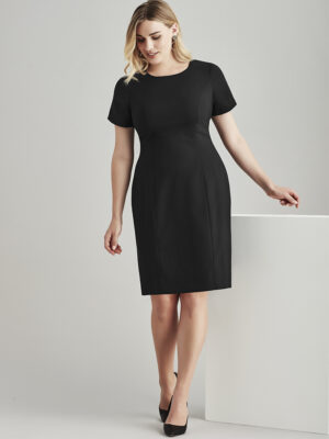 Womens Comfort Wool Stretch Short Sleeve Shift Dress