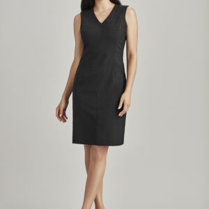 Womens Comfort Wool Stretch Sleeveless V-Neck Dress