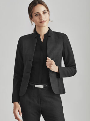 Womens Comfort Wool Stretch Short Jacket with Reverse Lapel