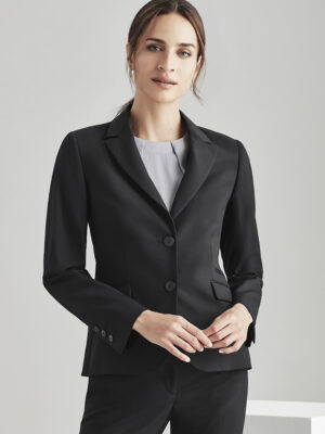 Womens Comfort Wool Stretch 2 Button Mid Length Jacket