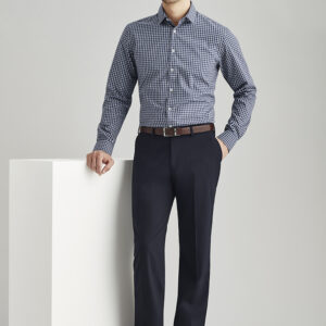 Mens Comfort Wool Stretch Flat Front Pant