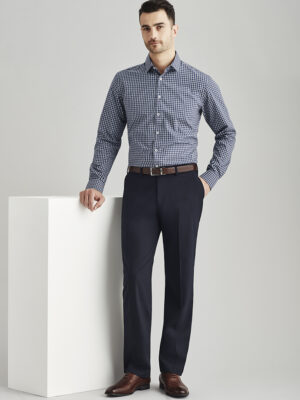 Mens Comfort Wool Stretch Flat Front Pant