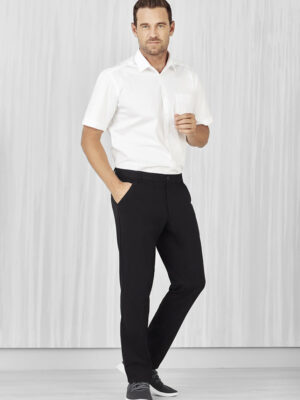 Mens Comfort Waist Flat Front Pant
