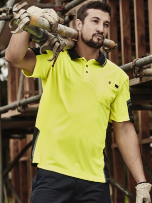 Mens Hi Vis Reinforced Squad Short Sleeve Polo