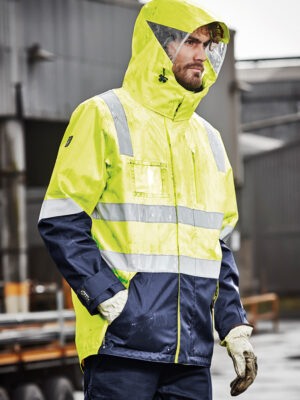 Mens Hi Vis 4 In 1 Waterproof Jacket