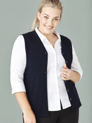 Womens Button Front Knit Vest