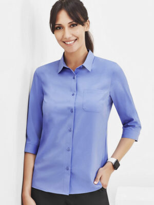 Womens Florence Plain 3/4 Sleeve Shirt