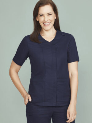 Womens Parks Zip Front Crossover Scrub Top