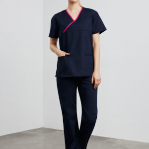 Womens Contrast Scrub Top