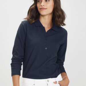 Womens Crew Long Sleeve Polo