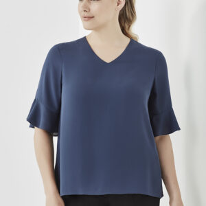 Womens Aria Fluted Sleeve Blouse