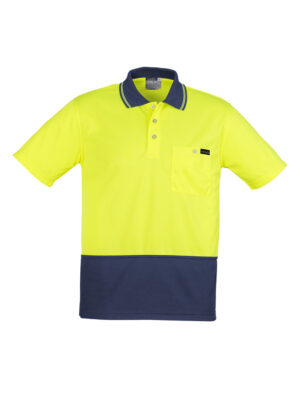 Mens Hi Vis Comfort Back Short Sleeve Polo