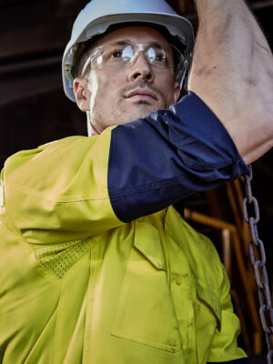 Mens Rugged Cooling Hi Vis Long Sleeve Shirt