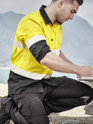 Mens Rugged Cooling Hi Vis Taped Long Sleeve Shirt