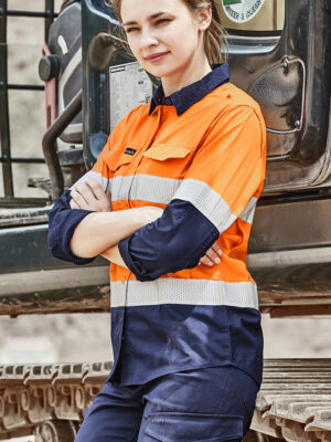 Womens Rugged Cooling Hi Vis Taped Long Sleeve Shirt